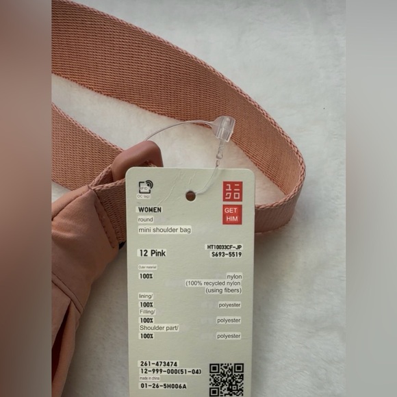 UNIQLO #12 Pink Crescent Moon Crossbody/ Shoulder Bag NWT - Picture 13 of 16